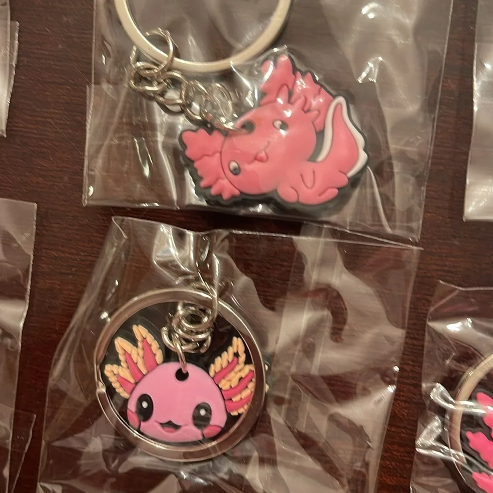 12 nwt Pink Axolotl Keychains for Kids or adults